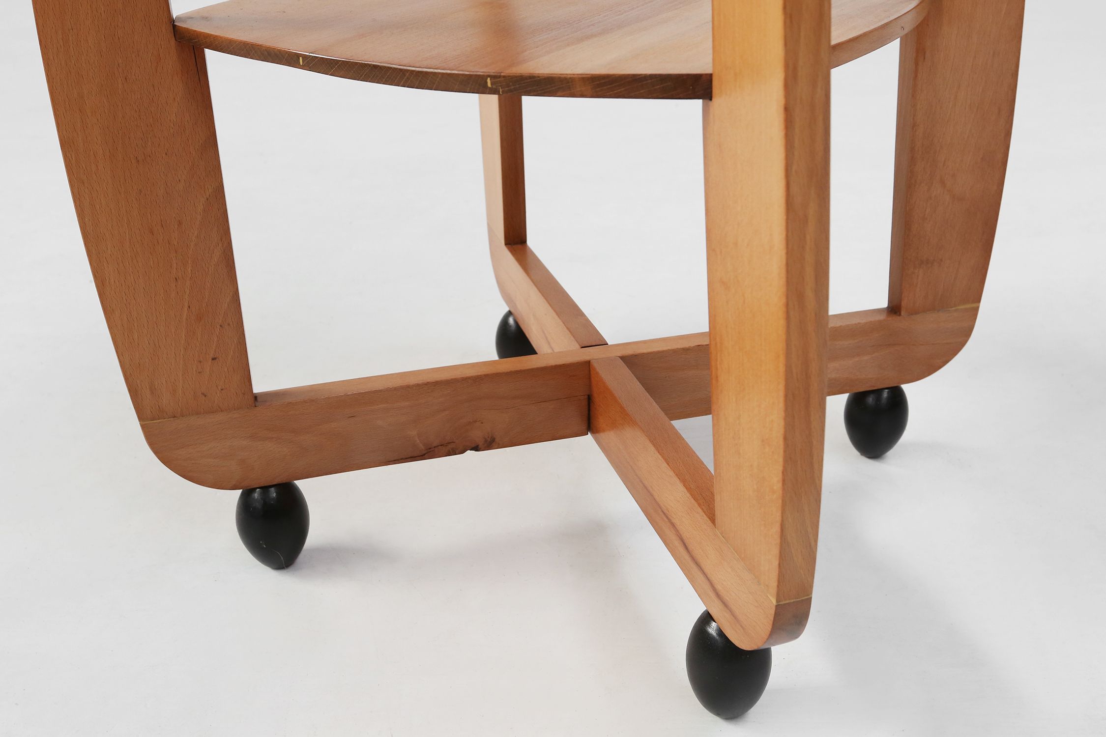 Amsterdam School beech wooden Side Table, The Netherlands 1920sthumbnail